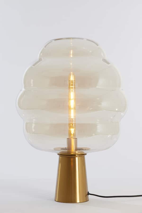 Light & Living tafellamp Ø45x64 cm Misty glas amber+goud