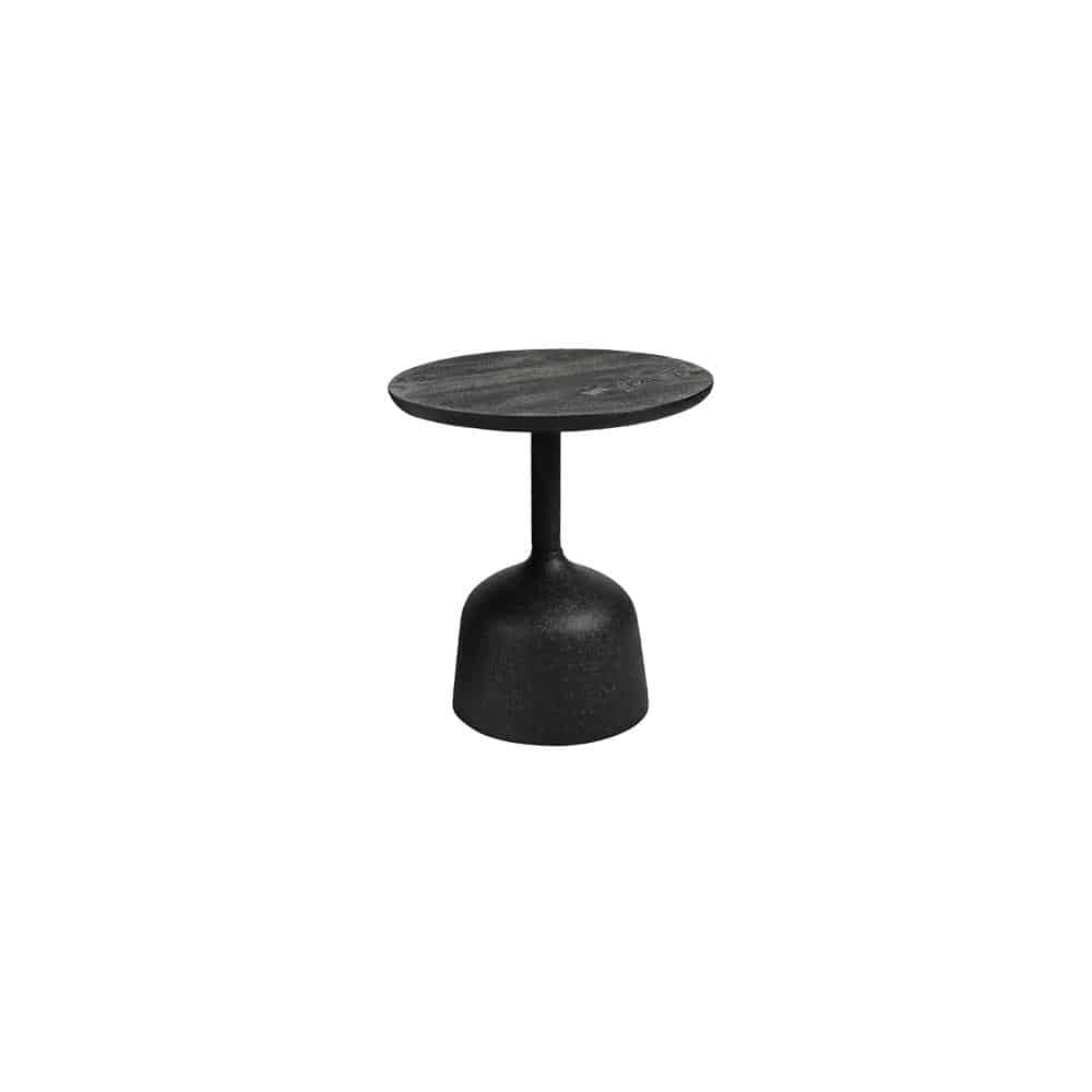 Tower Living bijzettafel Elba 40x40x45 cm rond mangohout zwart