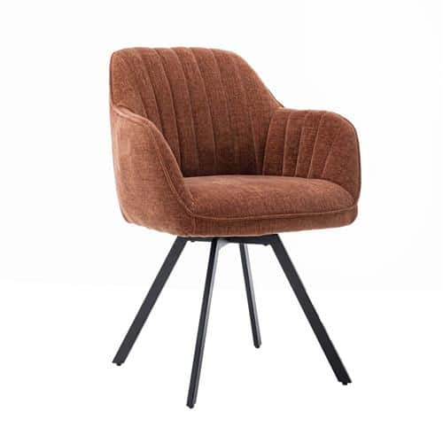 Tower Living eetkamerstoel Bruno draaibaar met arm koper