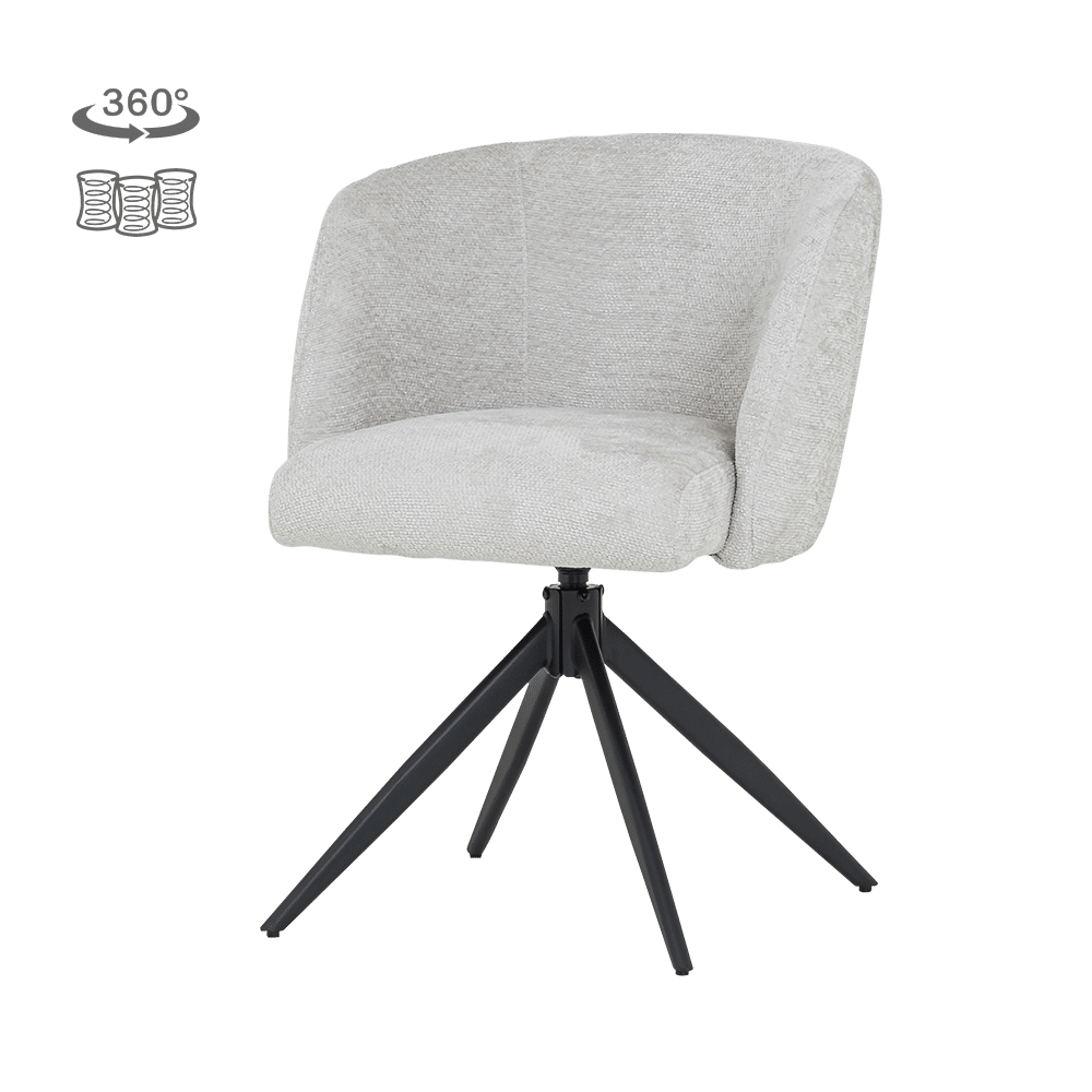 Tower Living eetkamerstoel Cuvio draaibaar met arm beige