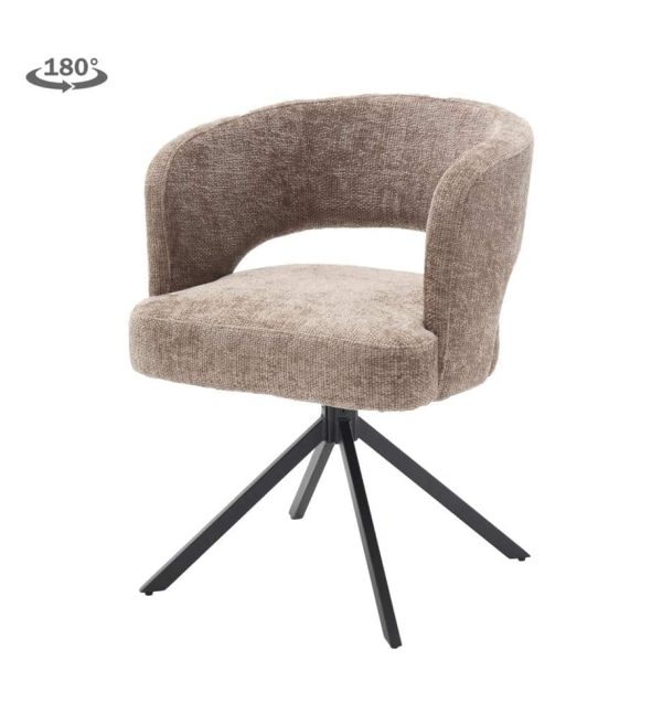 Tower Living eetkamerstoel Mura draaibaar met arm bruin