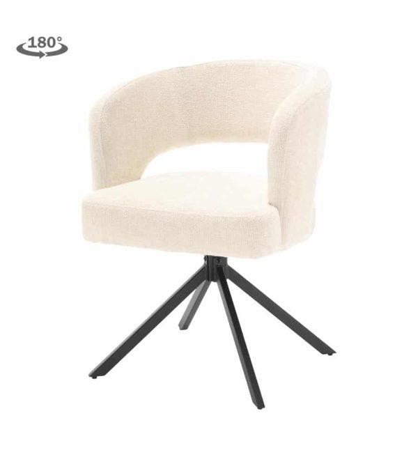 Tower Living eetkamerstoel Mura draaibaar met arm creme