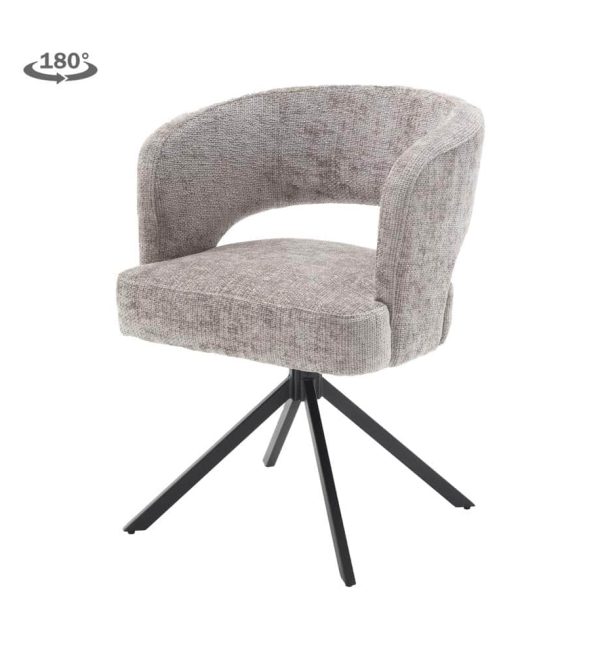 Tower Living eetkamerstoel Mura draaibaar met arm silver