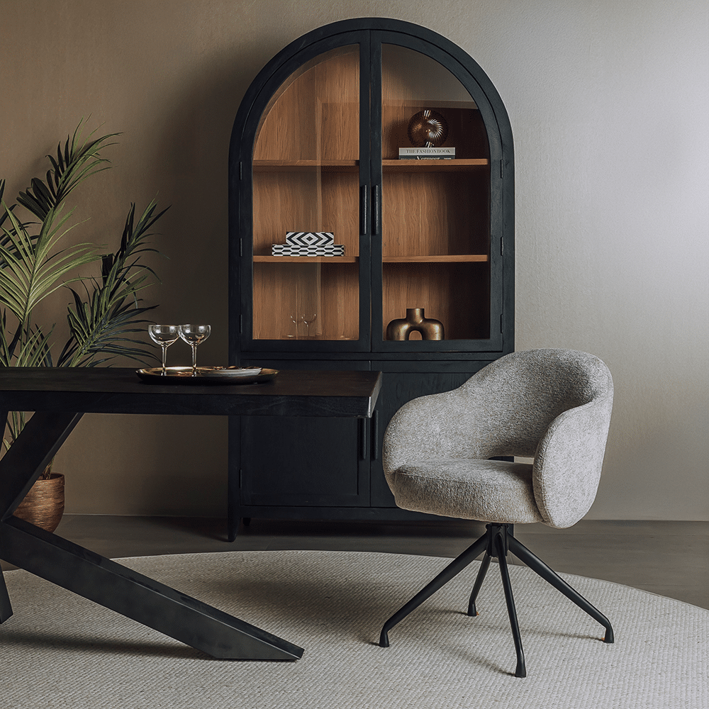 Tower Living eetkamerstoel Porto draaibaar met arm beige