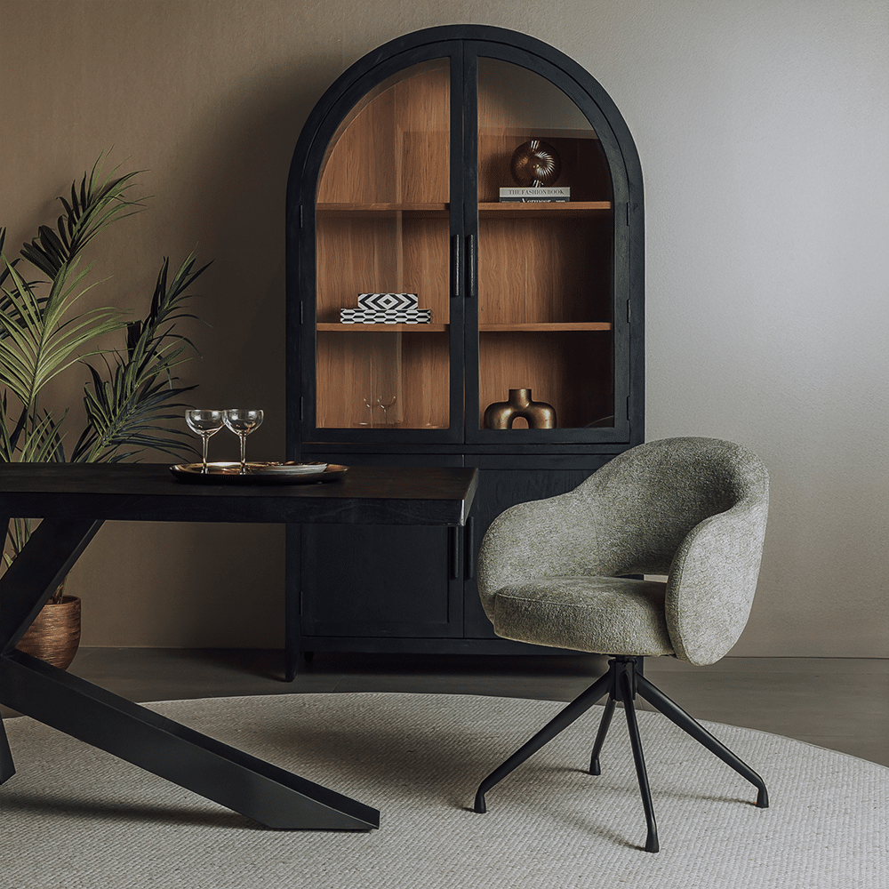 Tower Living eetkamerstoel Porto draaibaar met arm olive