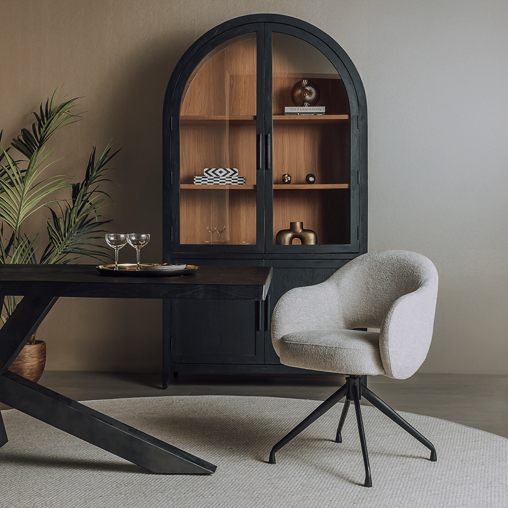 Tower Living eetkamerstoel Porto draaibaar met arm sand