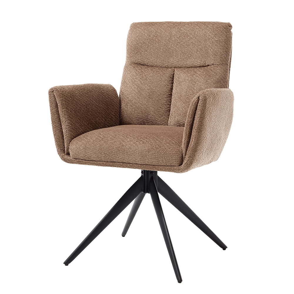 Tower Living eetkamerstoel Varzo draaibaar met arm mocca