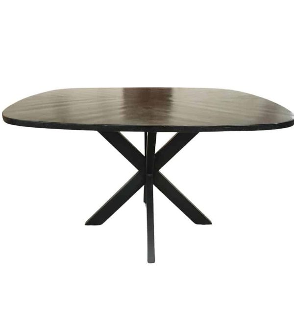 Tower Living eettafel Silvi vierkant 130x130x78 cm zwart mangohout