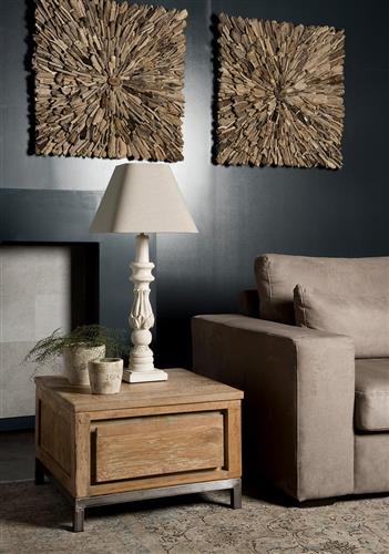 Tower Living hoektafel Venetie 60x60x45 cm oud teak