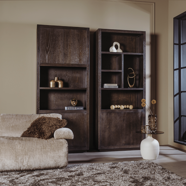 Tower Living opbergkast Mincio 90x42x220 cm 4 deuren donkerbruin eiken