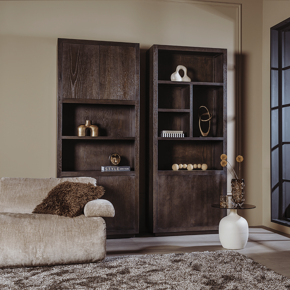 Tower Living opbergkast Mincio 90x42x220 cm 4 deuren donkerbruin eiken