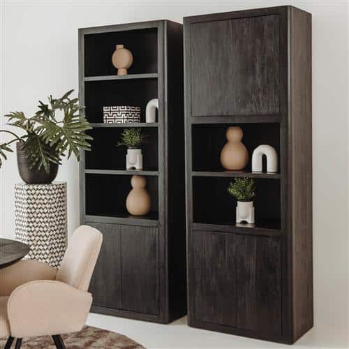 Tower Living opbergkast Tenna 80x45x220 cm 4 deurs/ 2 open vakken mangohout