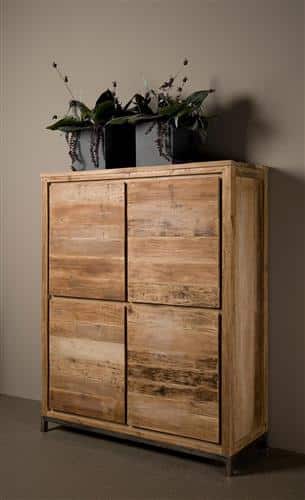 Tower Living opbergkast Venetie 130x45x160 cm oud teak