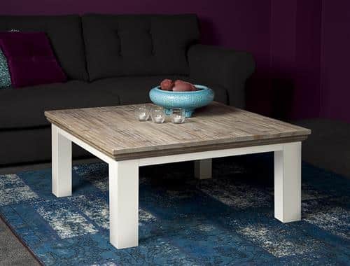 Tower Living salontafel Fleur square poot 100x100x45 cm grenen