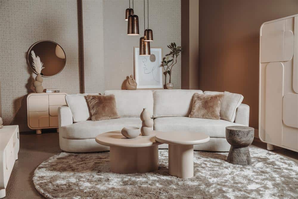 Tower Living salontafel Melzo 90x90x40 cm rond beige