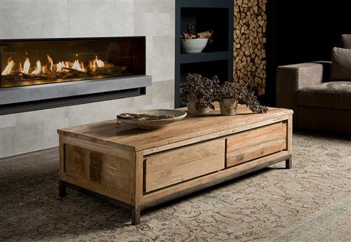 Tower Living salontafel Venetie 135x70x45 cm oud teak