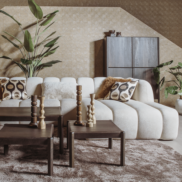 Tower Living salontafel set van 3 Amalfi 120x60x40 cm donkerbruin eiken