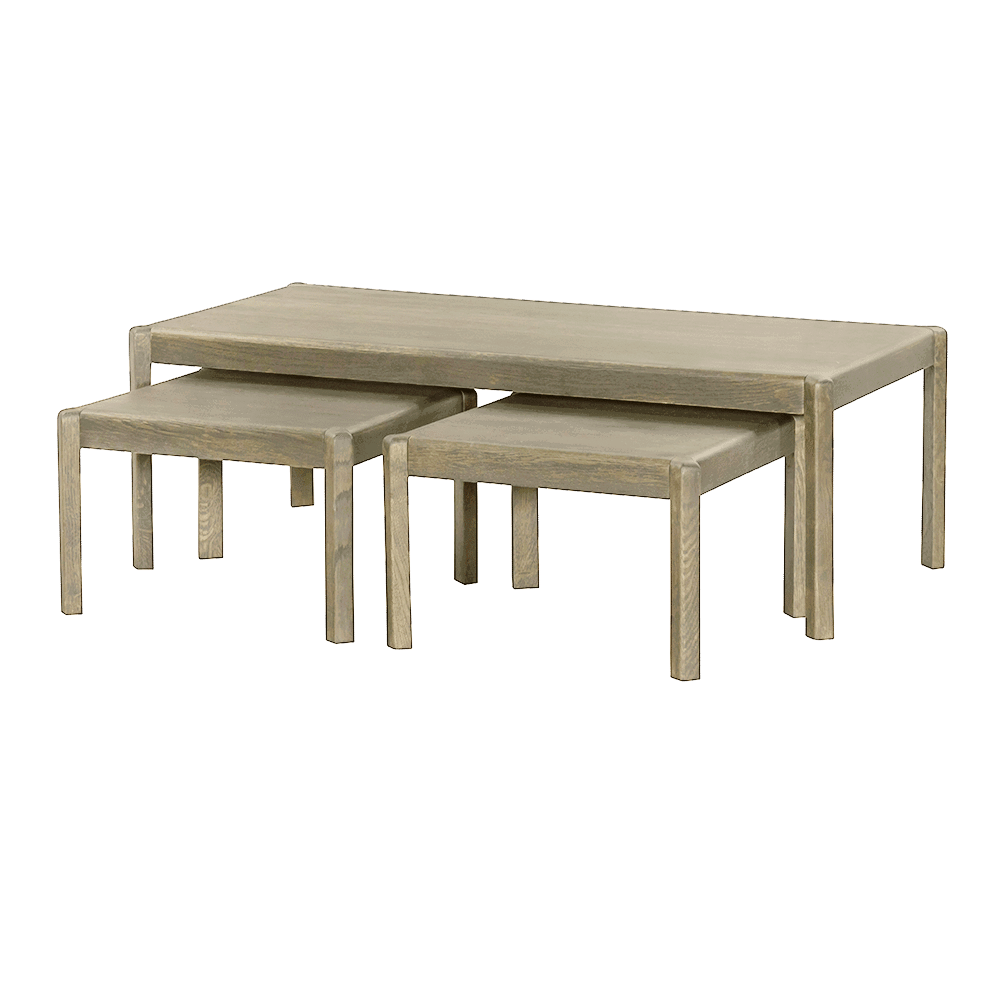 Tower Living salontafel set van 3 Amalfi 120x60x40 cm white wash eiken