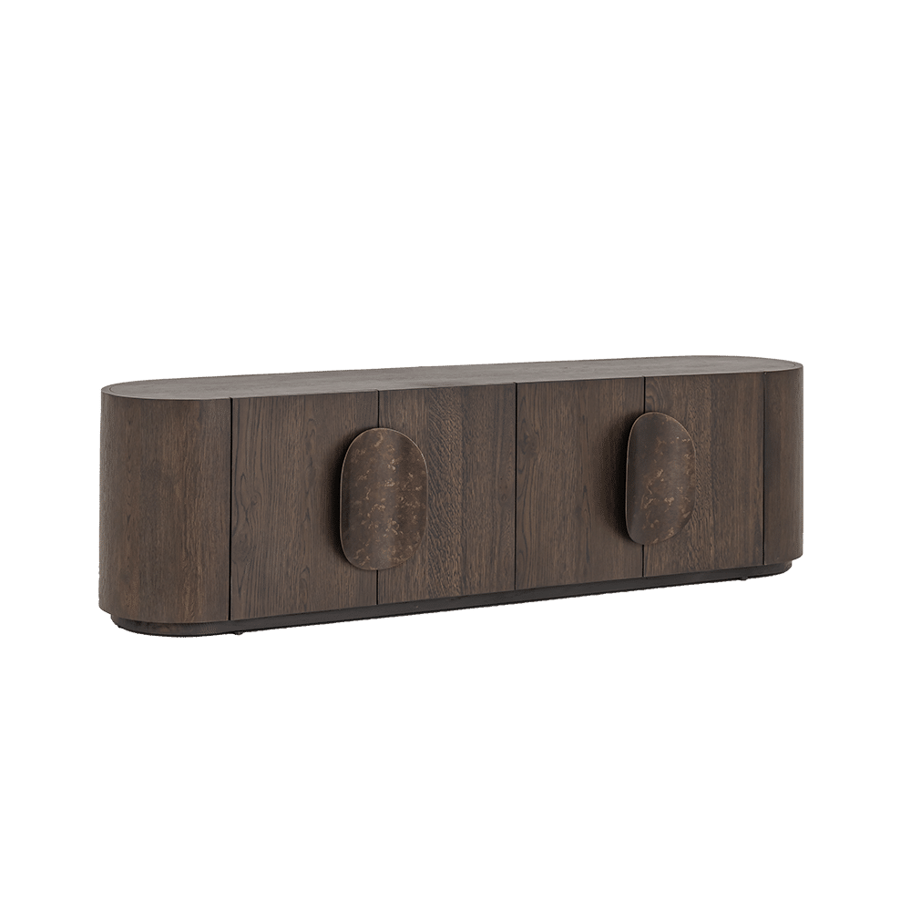 Tower Living tv meubel Allure 180x40x50 cm donkerbruin eiken