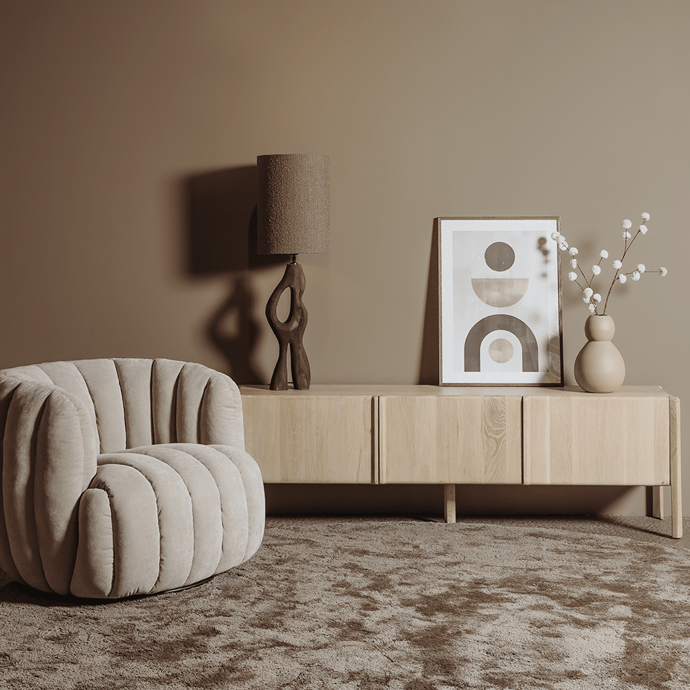 Tower Living tv meubel Amalfi 180x42x55 cm white wash eiken