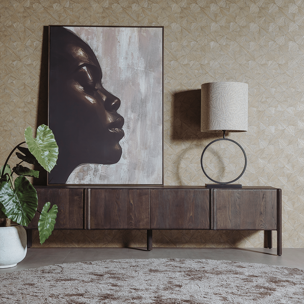 Tower Living tv meubel Amalfi 220x42x55 cm donkerbruin eiken