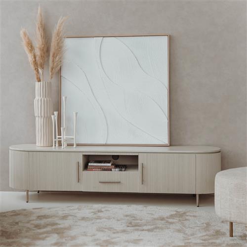 Tower Living tv meubel Corbetta 185x45x45 cm mangohout stone finish