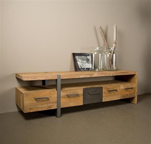 SHOWMODEL Tower Living tv meubel Lucca gerecycled teak 190x40x55 cm