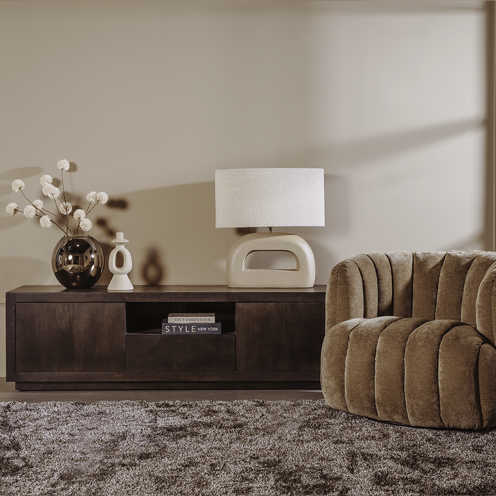 Tower Living tv meubel Mincio 176x42x50 cm donkerbruin eiken