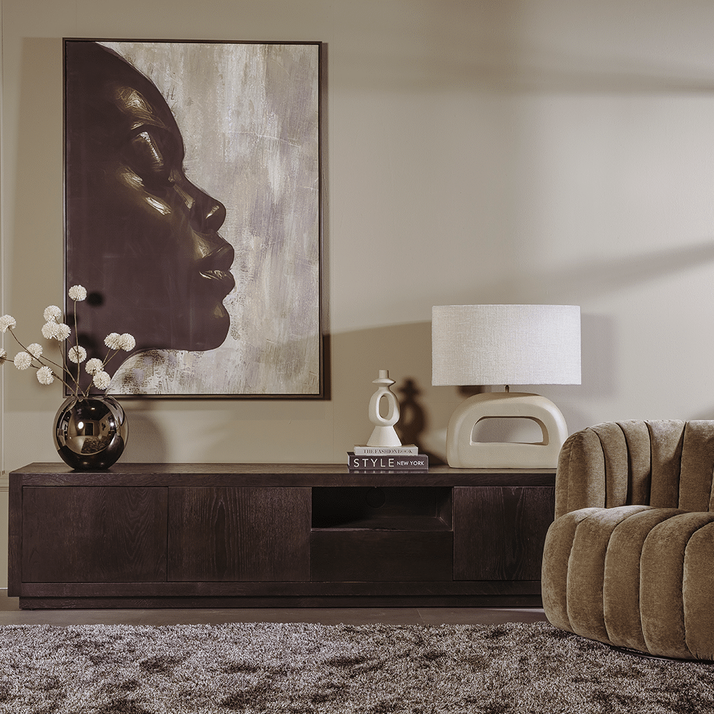 Tower Living tv meubel Mincio 220x42x50 cm donkerbruin eiken