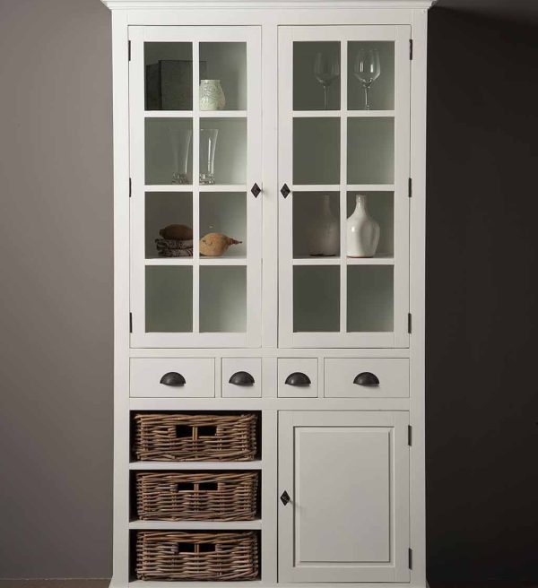 SHOWMODEL Tower Living vitrinekast Napoli 110x45x200 cm teak