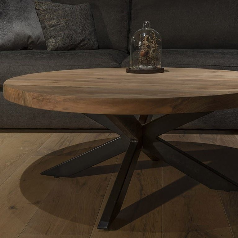 SHOWMODEL UrbanSofa salontafel Robin rond acacia blank spider leg