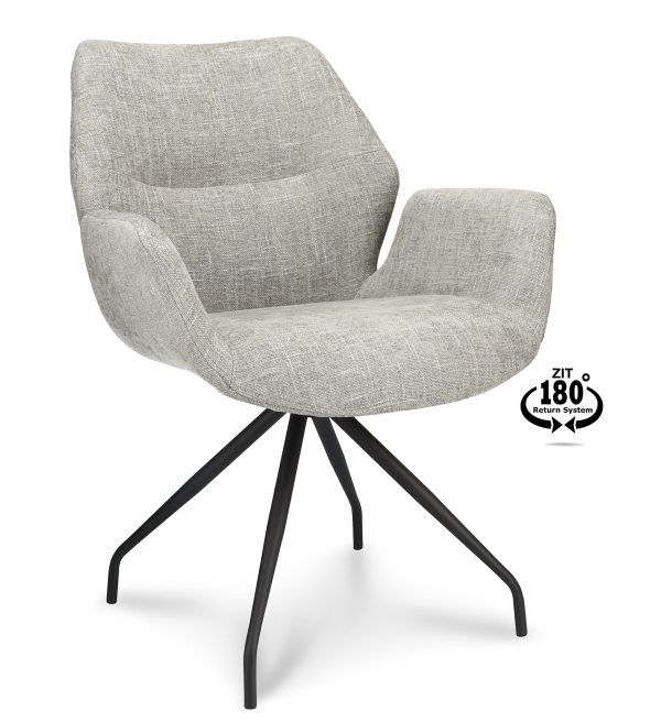 Eetkamerstoel Valley draaibaar met arm taupe