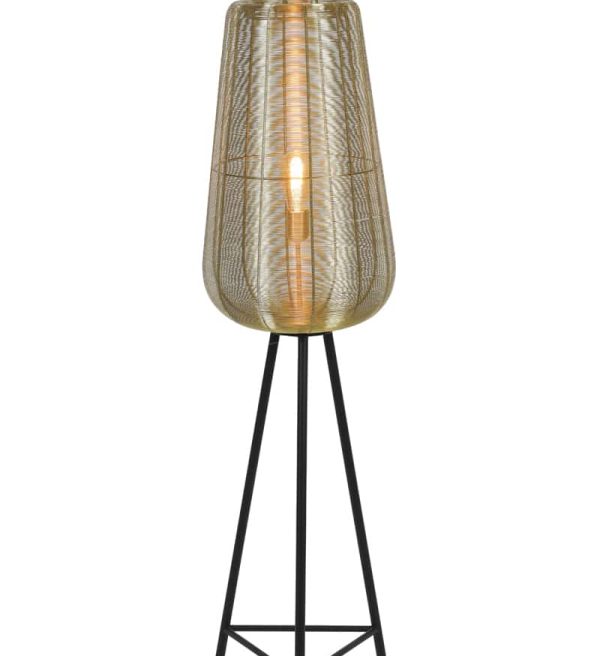 Light & Living vloerlamp driepoot Ø37x135 cm Adeta goud+mat zwart
