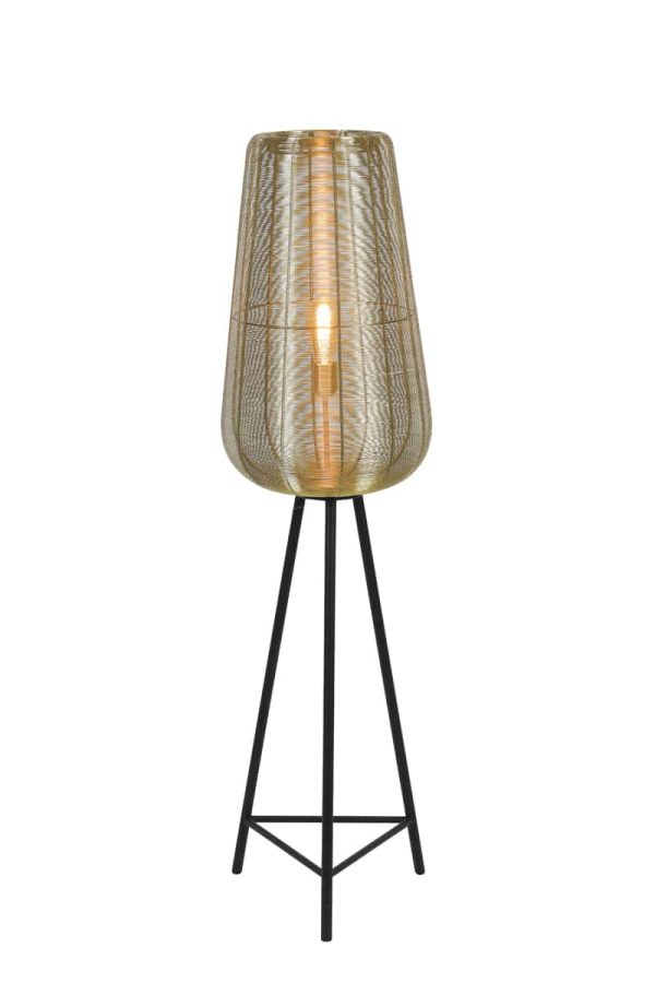 Light & Living vloerlamp driepoot Ø37x135 cm Adeta goud+mat zwart