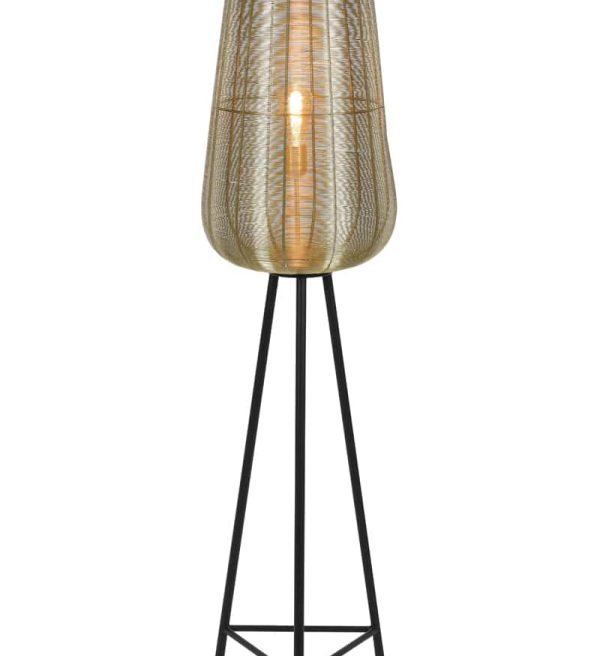 Light & Living vloerlamp driepoot Ø37x147 cm Adeta goud+mat zwart