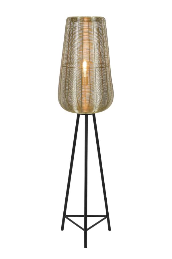Light & Living vloerlamp driepoot Ø37x147 cm Adeta goud+mat zwart