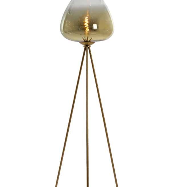 Light & Living vloerlamp driepoot Ø42x146 cm Mayson glas goud-helder+goud