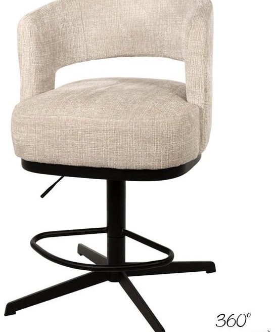 Nijwie MySons barstoel  Bruce - draaipoot 360 - Cremona - Natural 02 - Star Collection