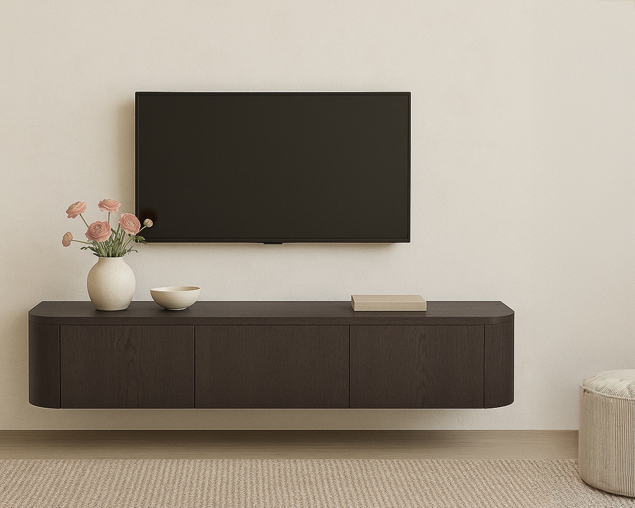Livingfurn tv meubel Novero Espresso Zwevend 180cm