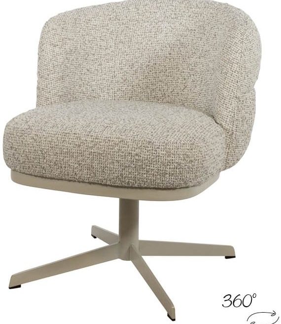Nijwie MySons eetkamerstoel JLo - beige draaipoot 360 - Cuzco - Fog 3 - Star Collection