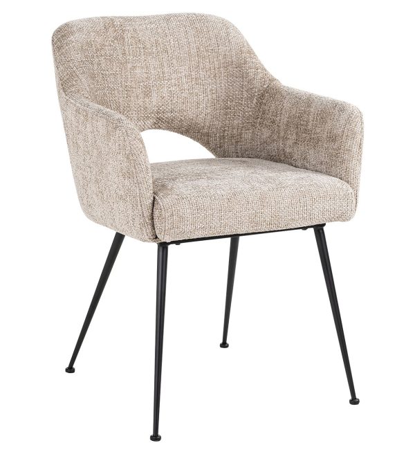 Richmond Interiors eetkamerstoel Jenthe met arm taupe