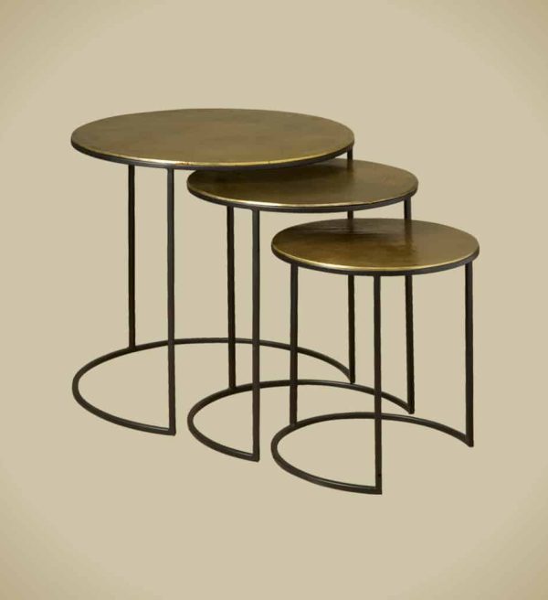 SHOWMODEL Tower Living set van 3 bijzettafel MG 8458 ABC metaal