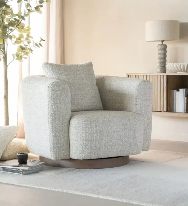 Eleonora fauteuil Jordan draaibaar met arm beige