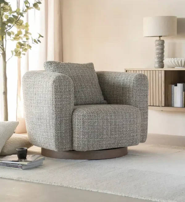 Eleonora fauteuil Jordan draaibaar met arm taupe