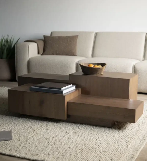 Eleonora salontafel Quinten 140x75x40 cm eiken bruin