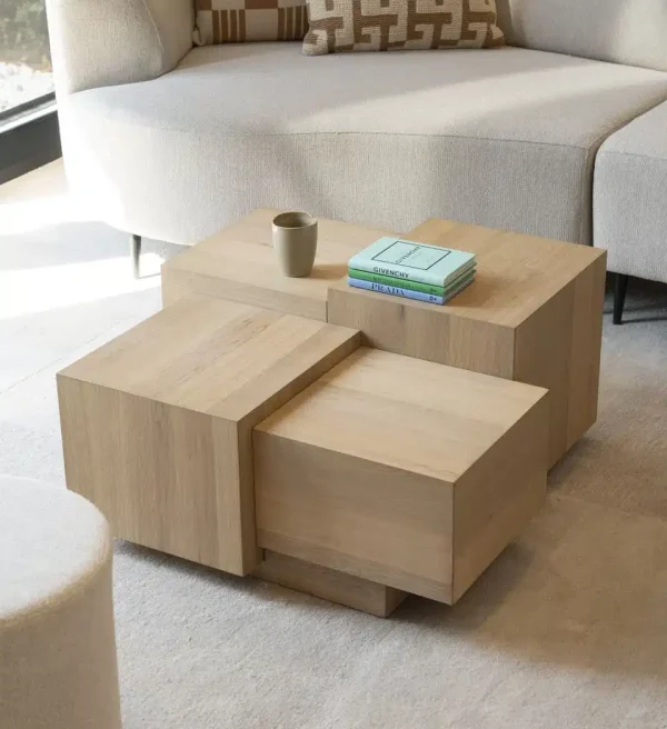 Eleonora salontafel Quinten 80x80x40 cm eiken naturel