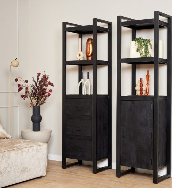 Starfurn Boekenkast Boaz Black | 55 cm | deur