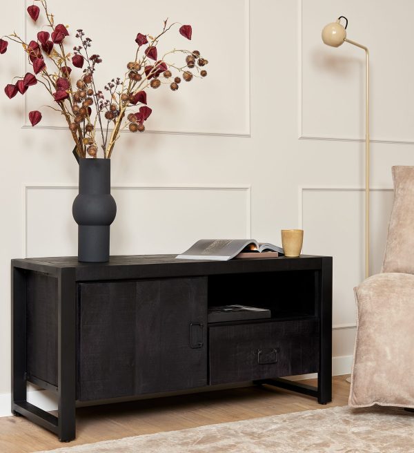 Starfurn Tv meubel Boaz Black | 110 cm | met deur en lade