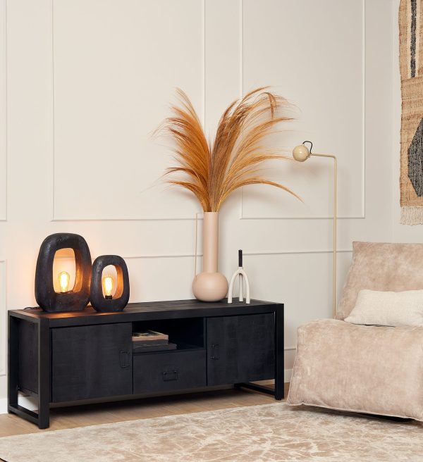 Starfurn Tv meubel Boaz Black met deuren en een lade | 150 cm