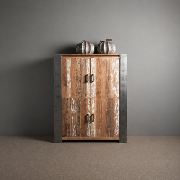 SHOWMODEL Tower Living opbergkast Novara oud teak 140x45x170 cm
